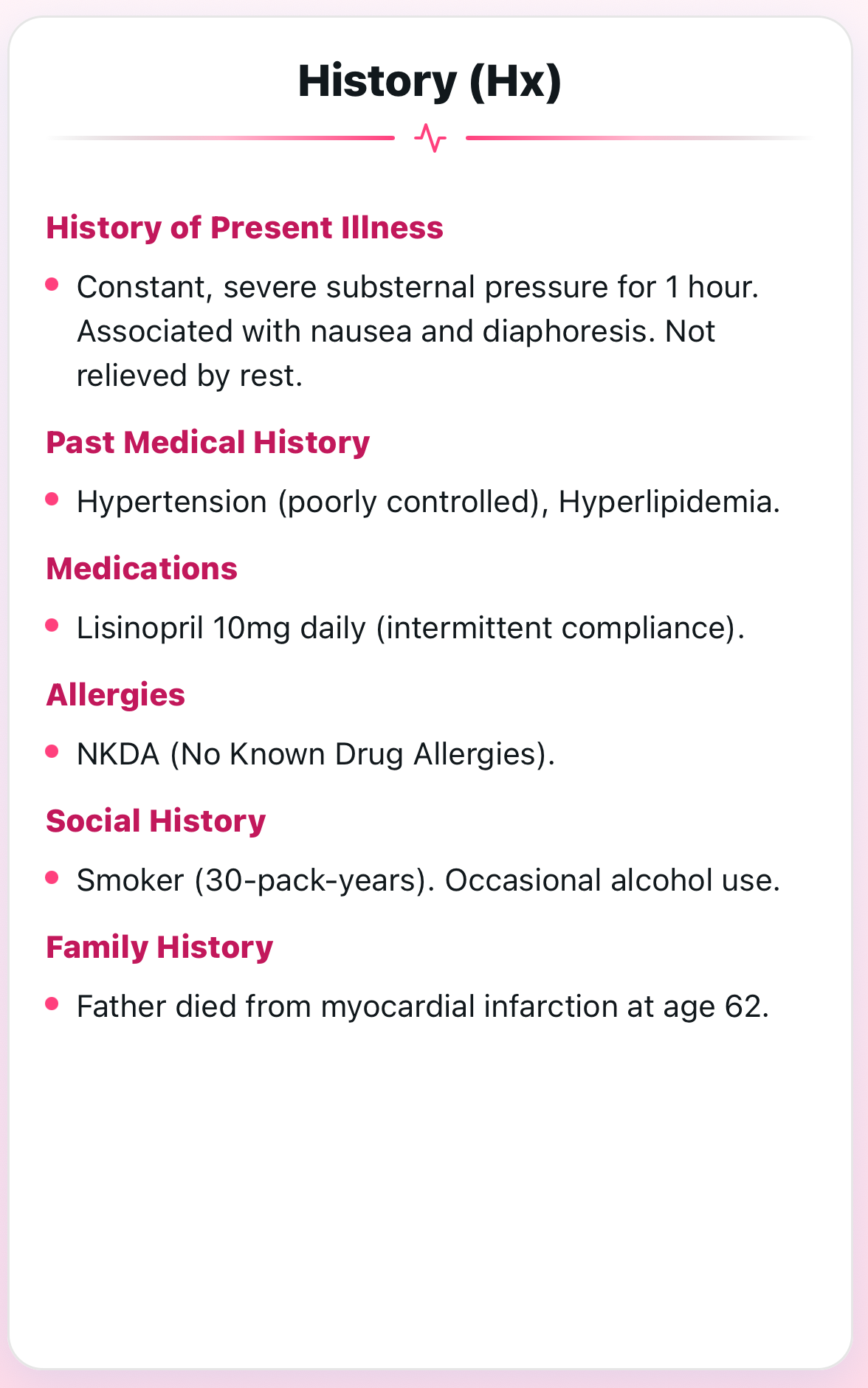 Diagnose It app - Basic Info & Chief Complaint screen
